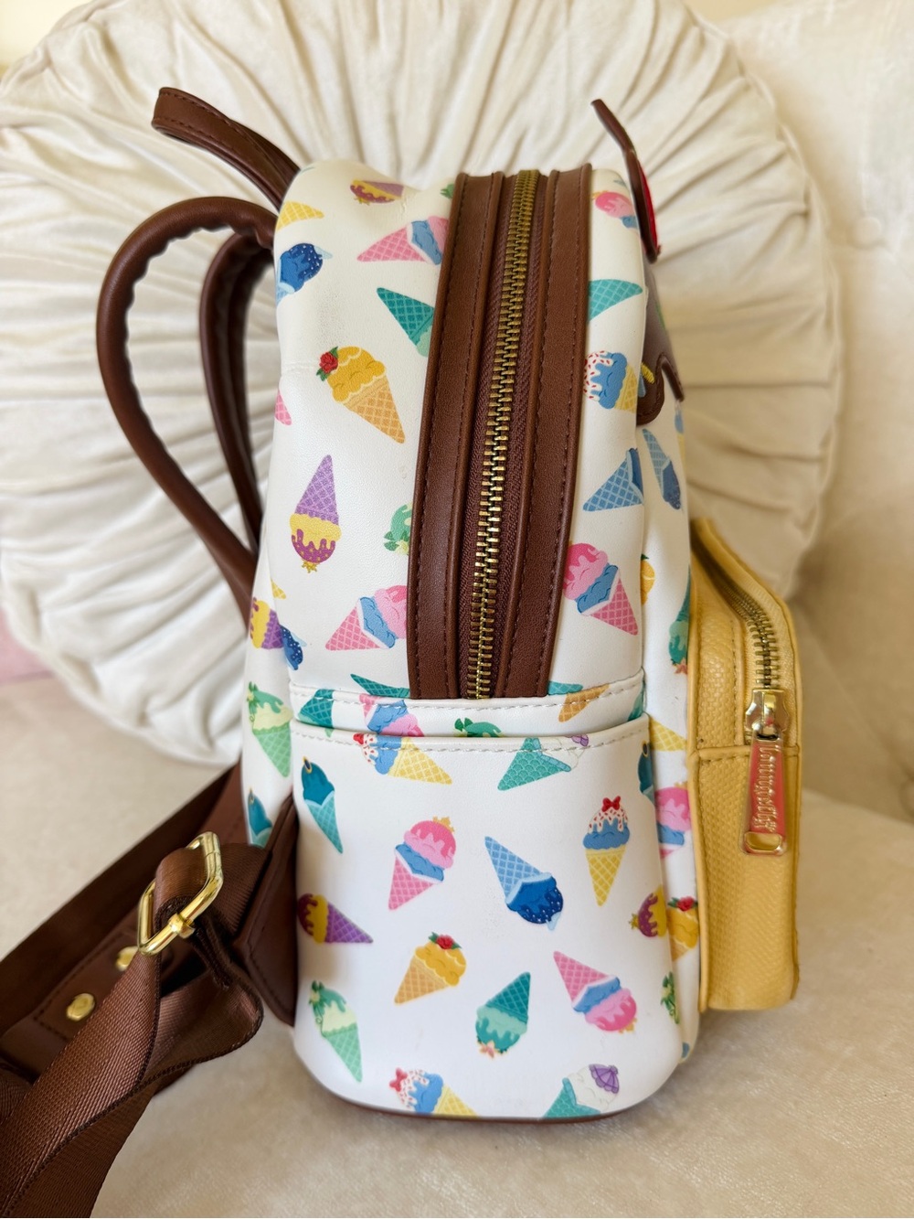 Disney Loungefly Princess Ice Cream Cones Mini Backpack Sprinkles Waffle Cone - Picture 9 of 16